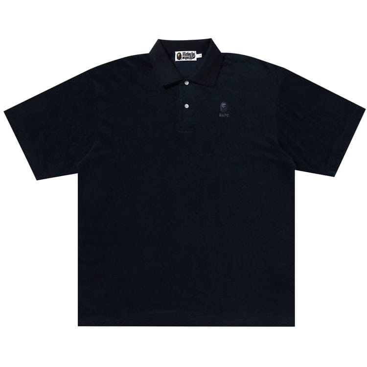 BAPE Ape Head Towelling Polo Navy