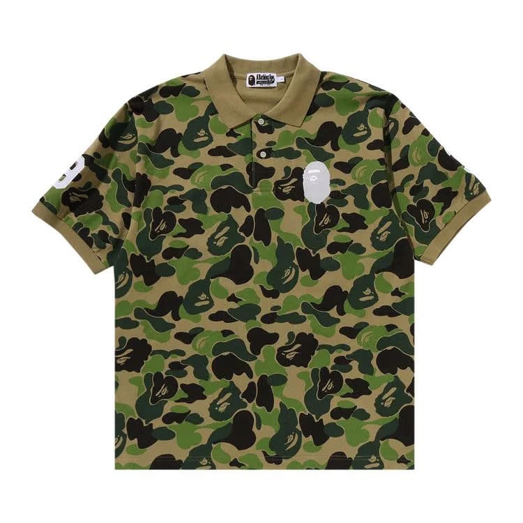 BAPE ABC Camo Large Ape Head Polo Green