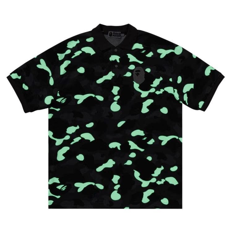 BAPE City Camo Large Ape Head Polo Relaxed Fit Black