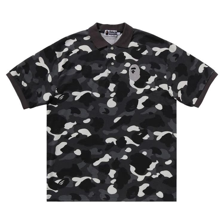 BAPE City Camo Large Ape Head Polo Relaxed Fit Black