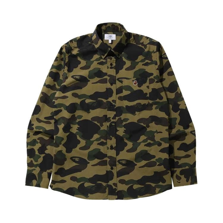 BAPE 1st Camo Button Down Shirt Green