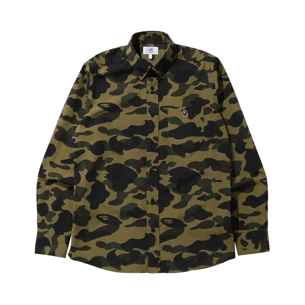 BAPE 1st Camo Button Down Shirt Green