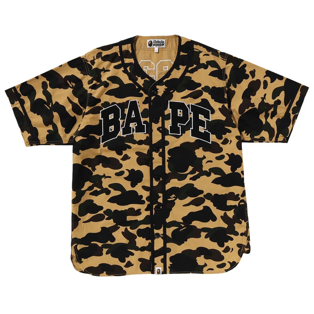 BAPE 1st Camo Baseball Shirt Yellow