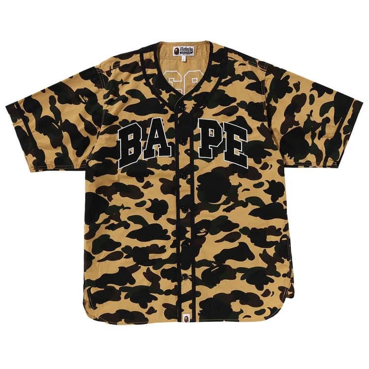 BAPE 1st Camo Baseball Shirt Yellow