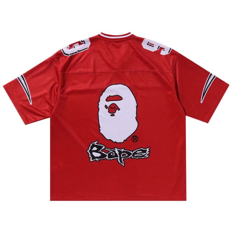 BAPE Football Relaxed Fit T-Shirt Red
