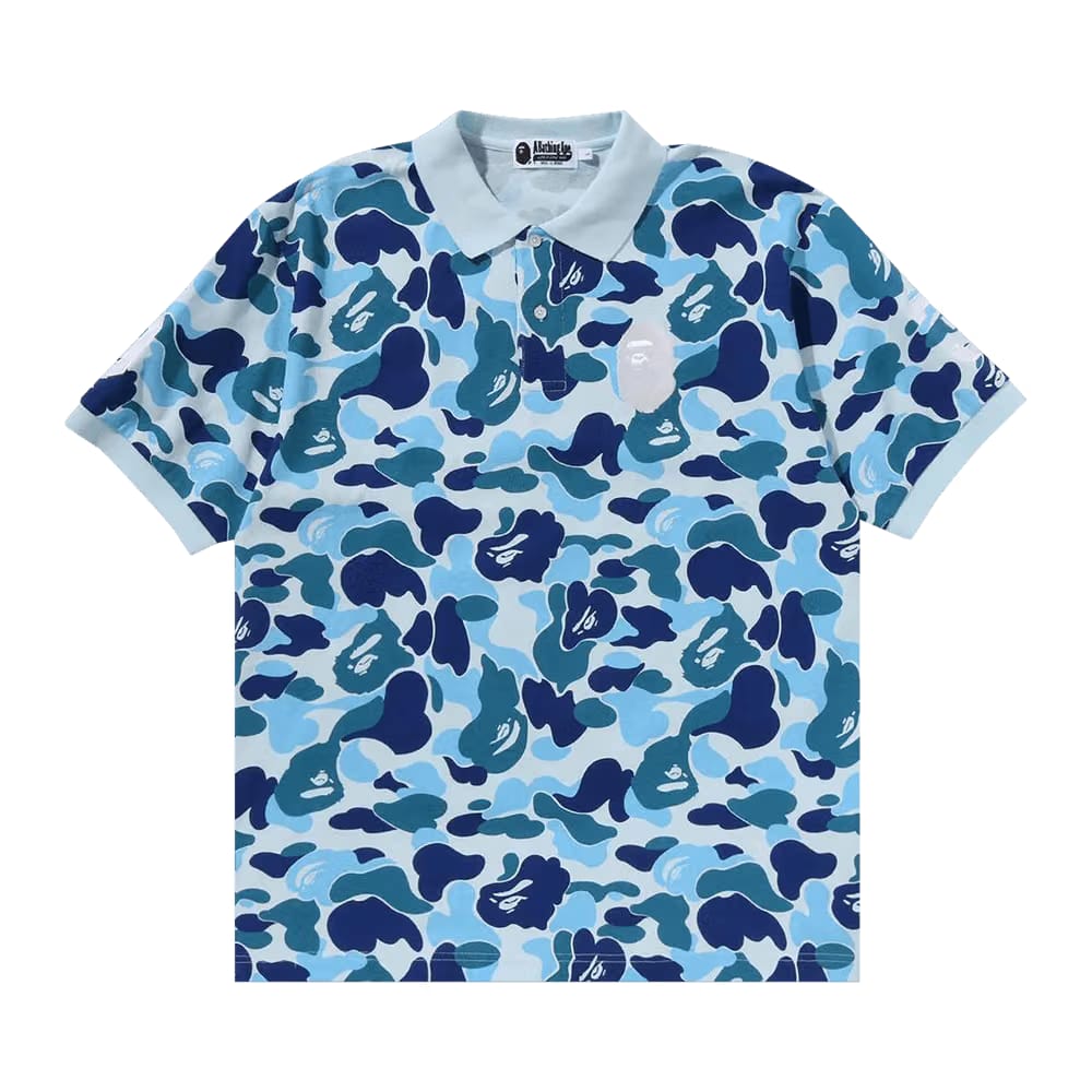 BAPE ABC Camo Large Ape Head Polo Blue