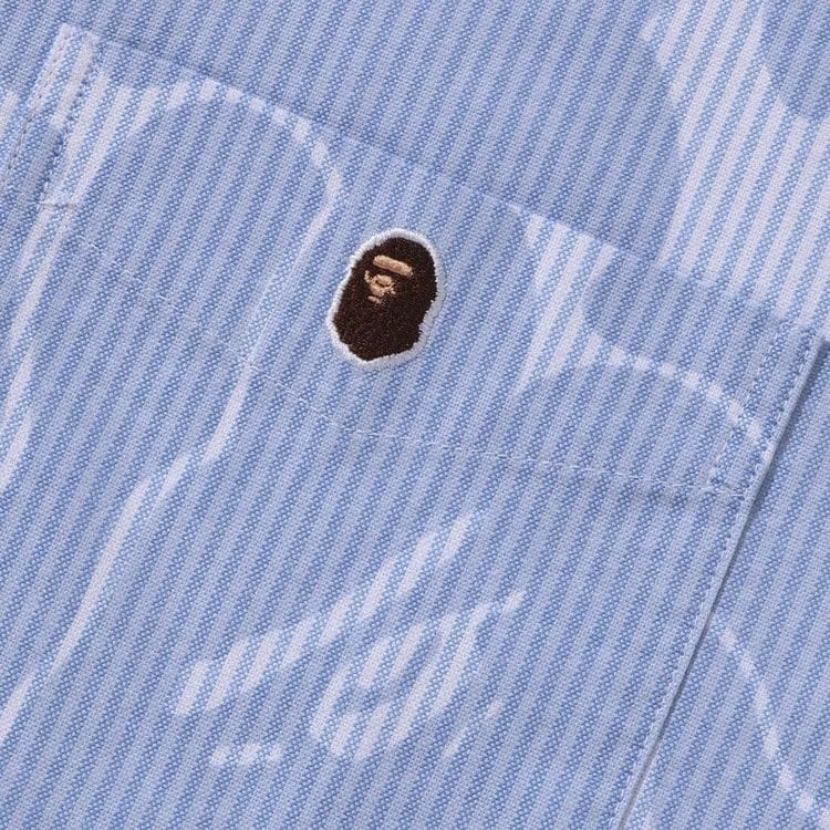 BAPE Stripe Camo Relaxed Fit Shirt Sax