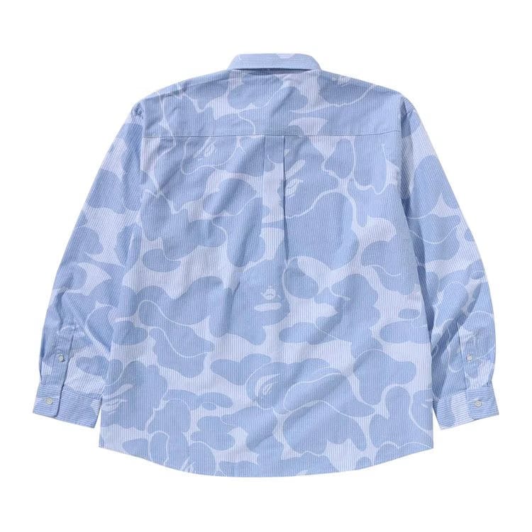 BAPE Stripe Camo Relaxed Fit Shirt Sax