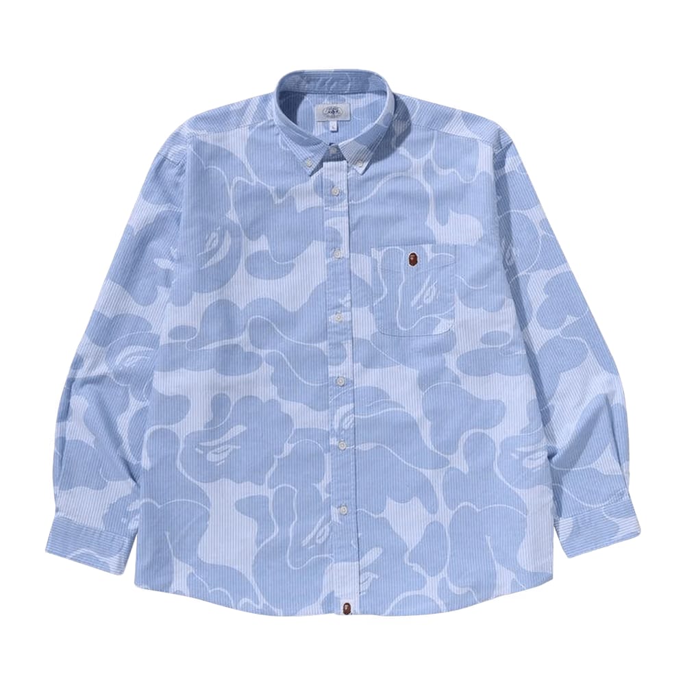 BAPE Stripe Camo Relaxed Fit Shirt Sax