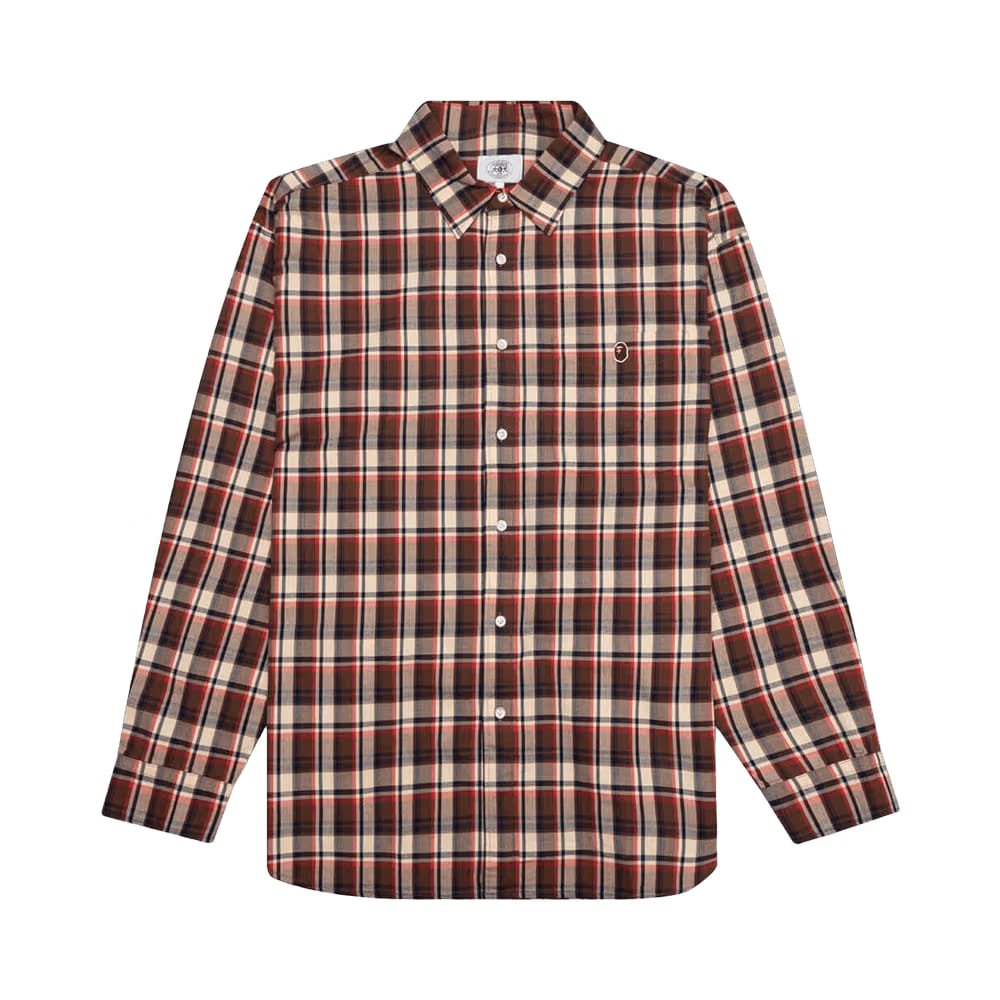 BAPE Mini Check Loose Fit Shirt Red
