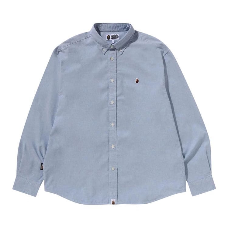 BAPE One Point Oxford Long-Sleeve Shirt Blue