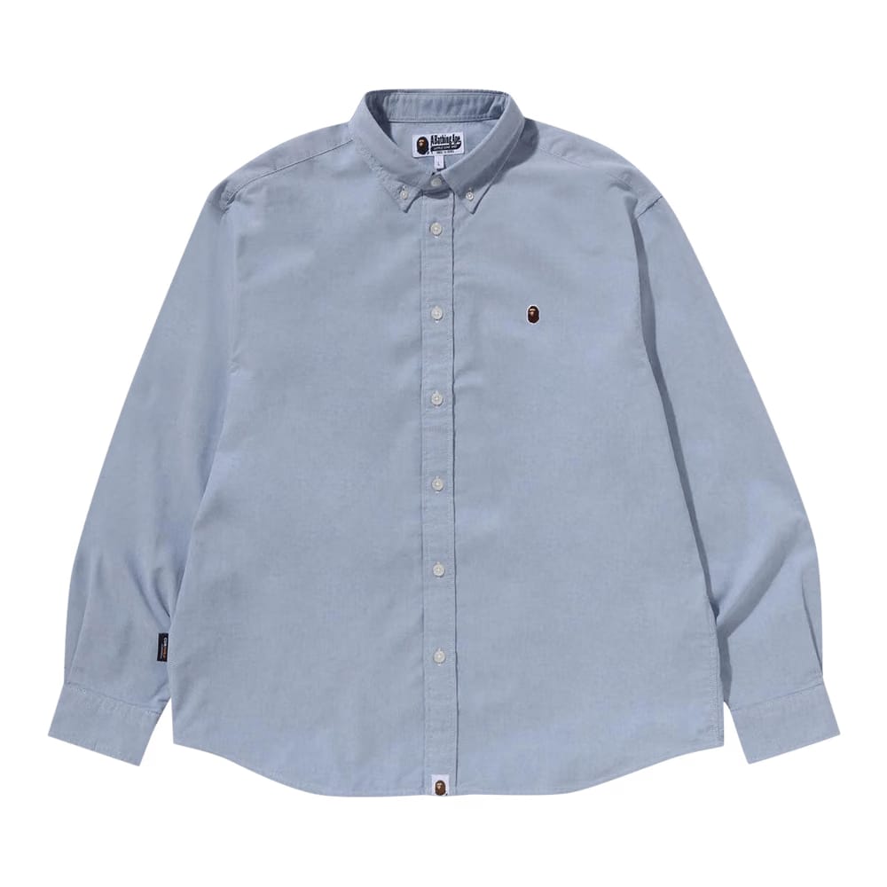 BAPE One Point Oxford Long-Sleeve Shirt Blue