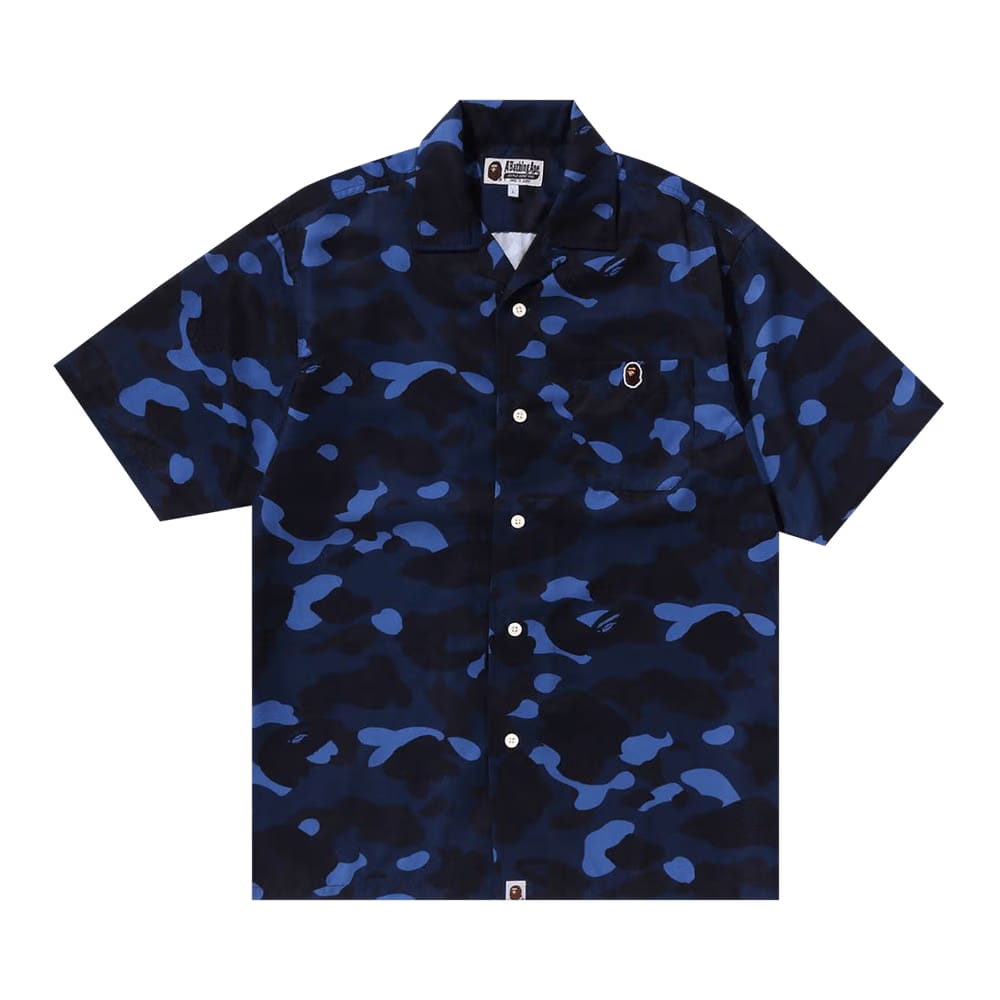 BAPE Color Camo Ape Head One Point Shirt Navy