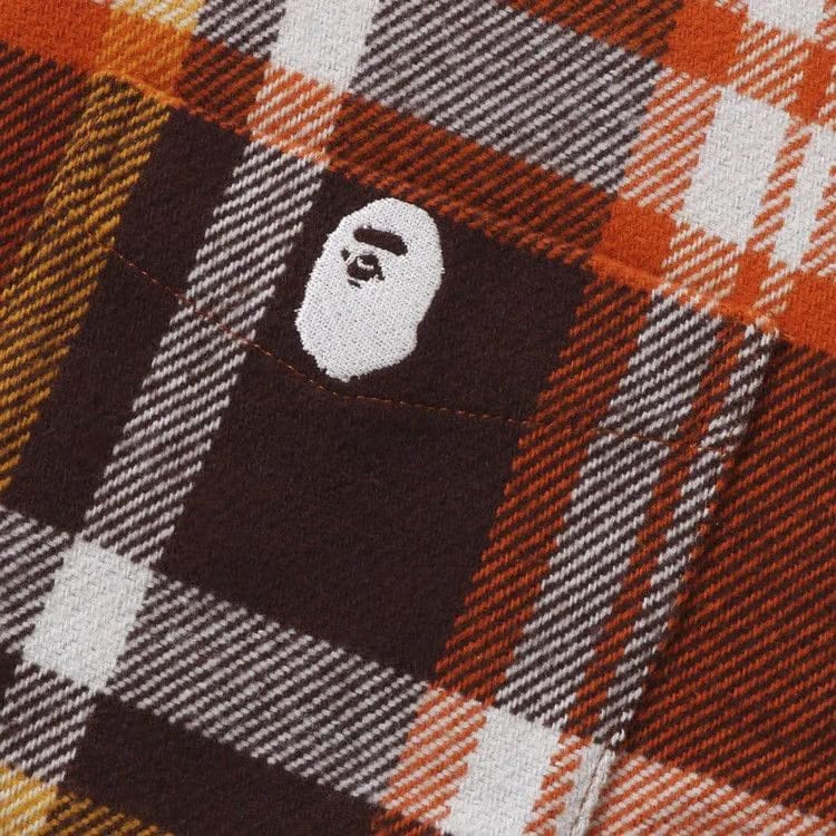 BAPE Check Relaxed Fit Shirt Orange