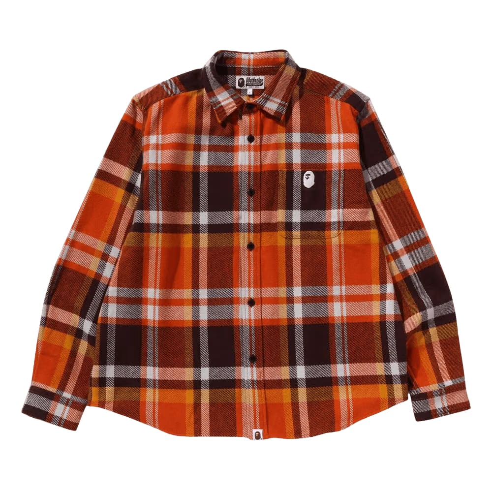 BAPE Check Relaxed Fit Shirt Orange