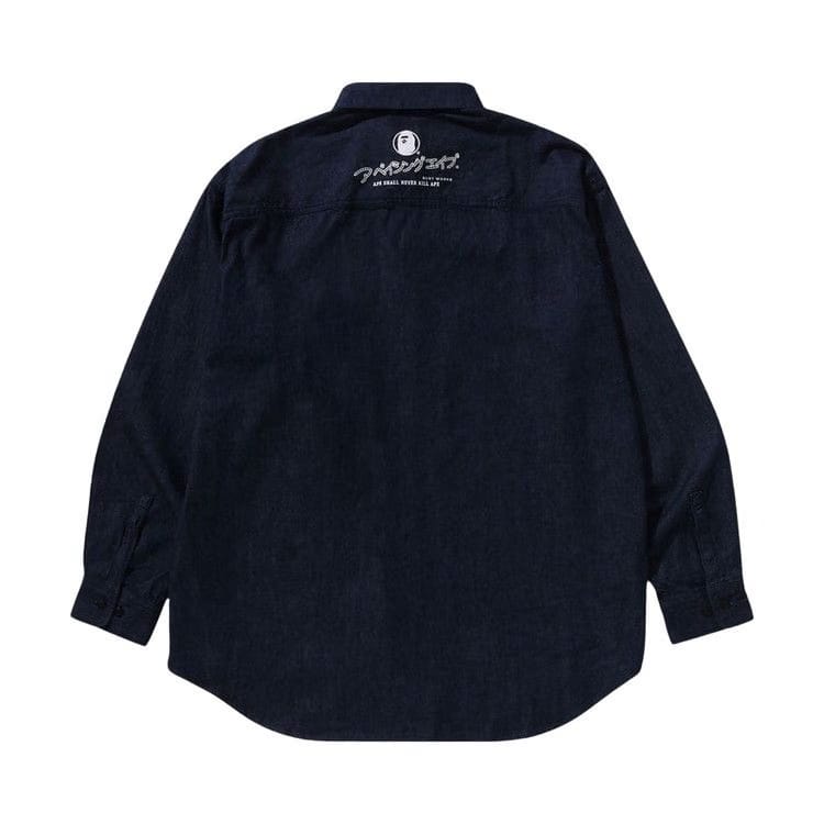 BAPE Sta Ape Head Relaxed Fit Denim Long-Sleeve Shirt Blue/Indigo