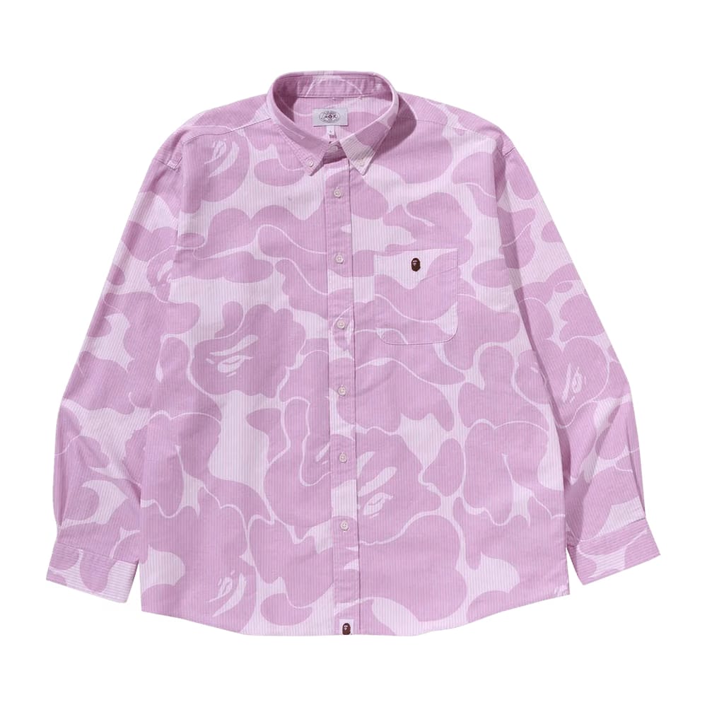 BAPE Stripe Camo Relaxed Fit Shirt Pink