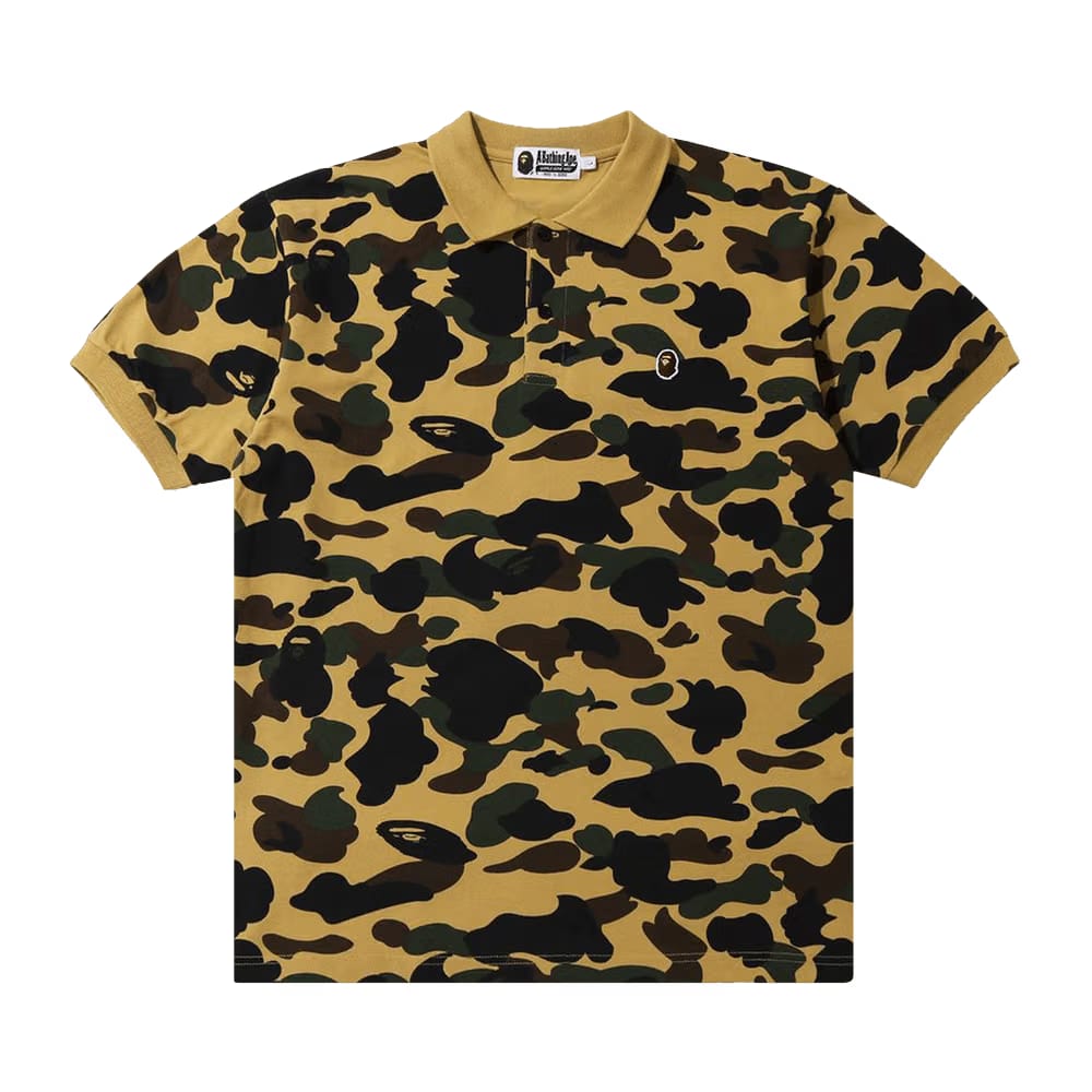 BAPE 1st Camo Ape Head One Point Polo Yellow
