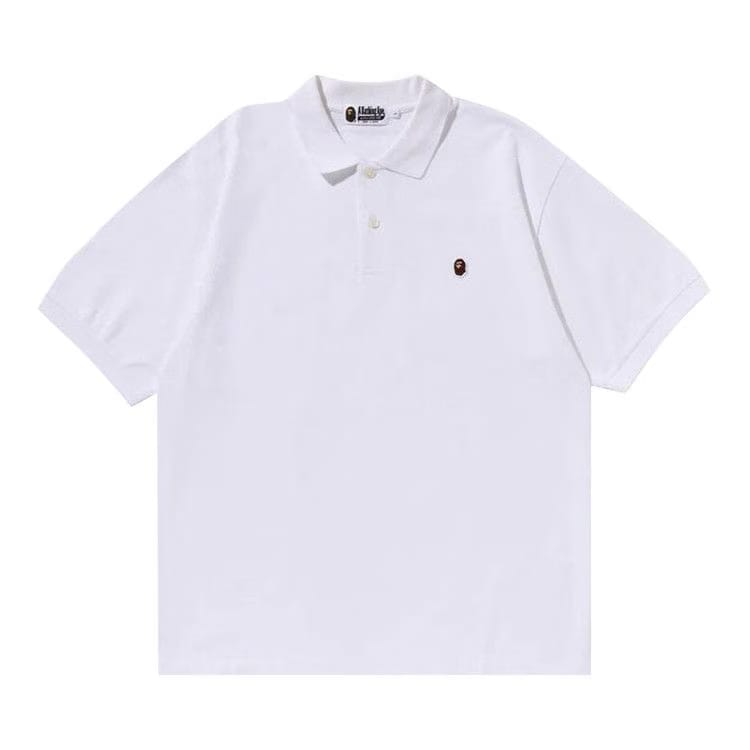 BAPE One Point Relaxed Fit Polo Shirt White