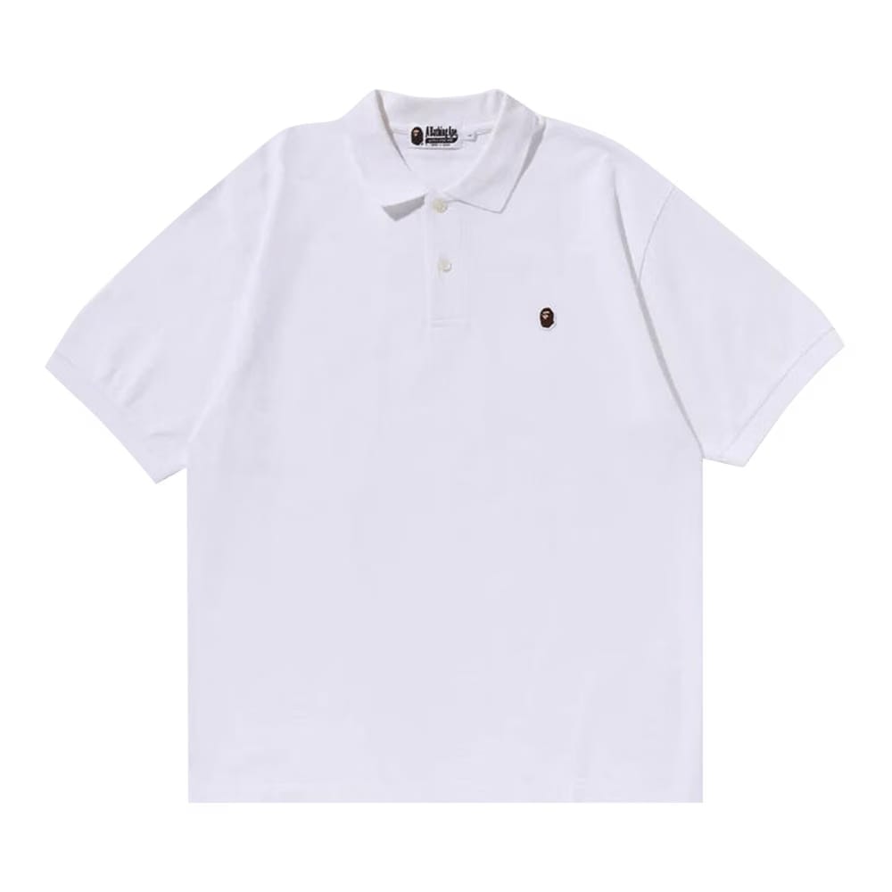 BAPE One Point Relaxed Fit Polo Shirt White