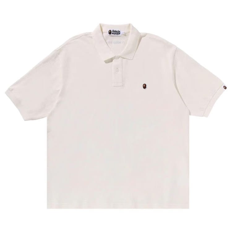 BAPE Ape Head One Point Polo Ivory