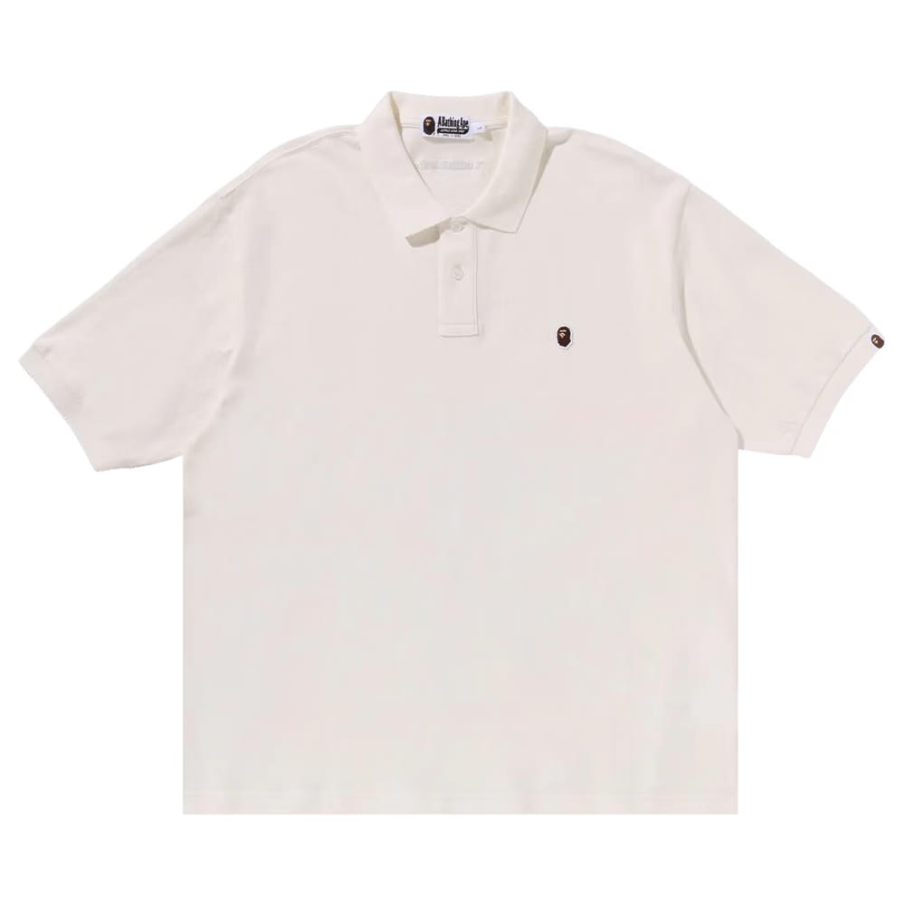 BAPE Ape Head One Point Polo Ivory