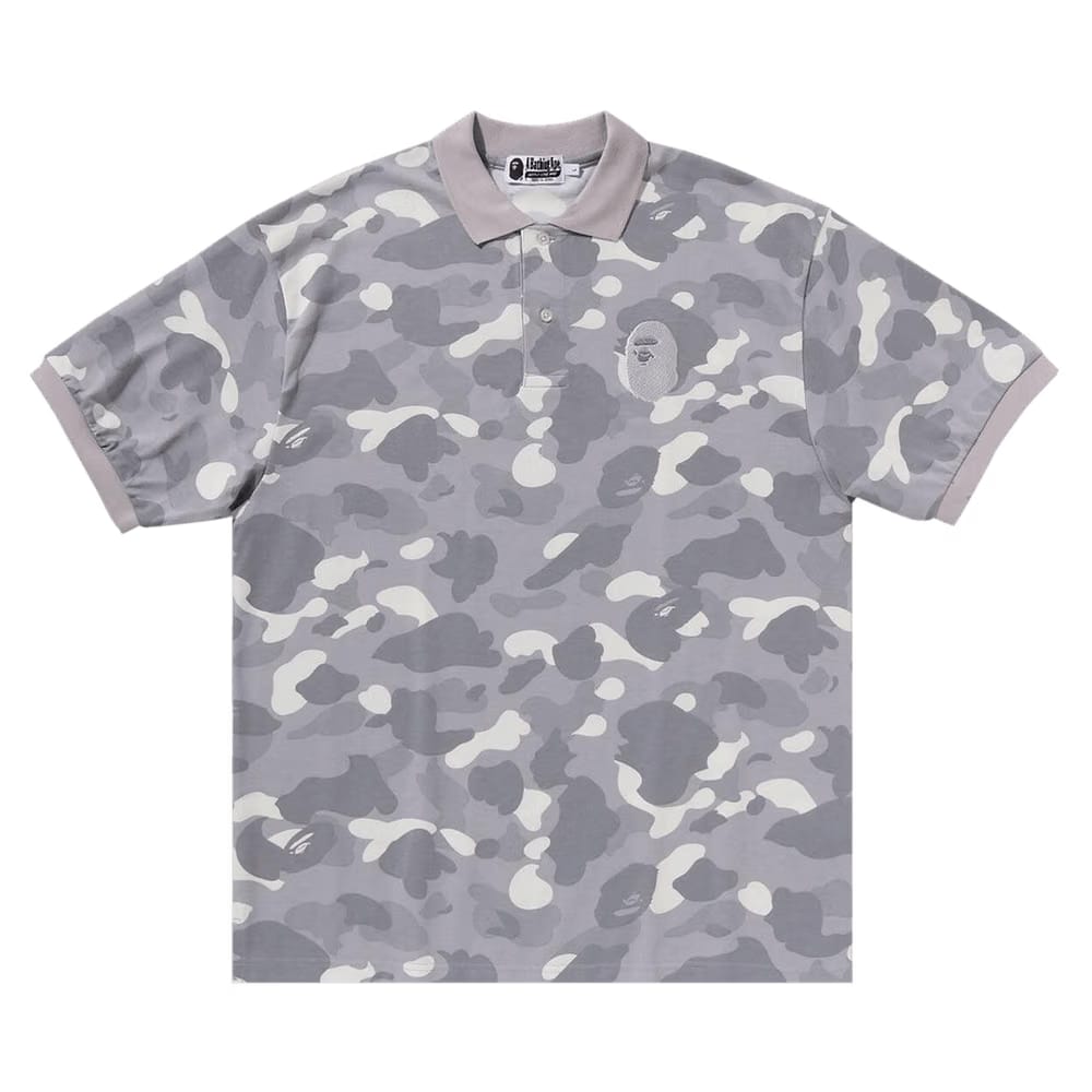 BAPE City Camo Large Ape Head Polo Relaxed Fit Grey