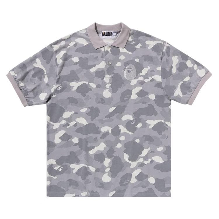 BAPE City Camo Large Ape Head Polo Relaxed Fit Grey