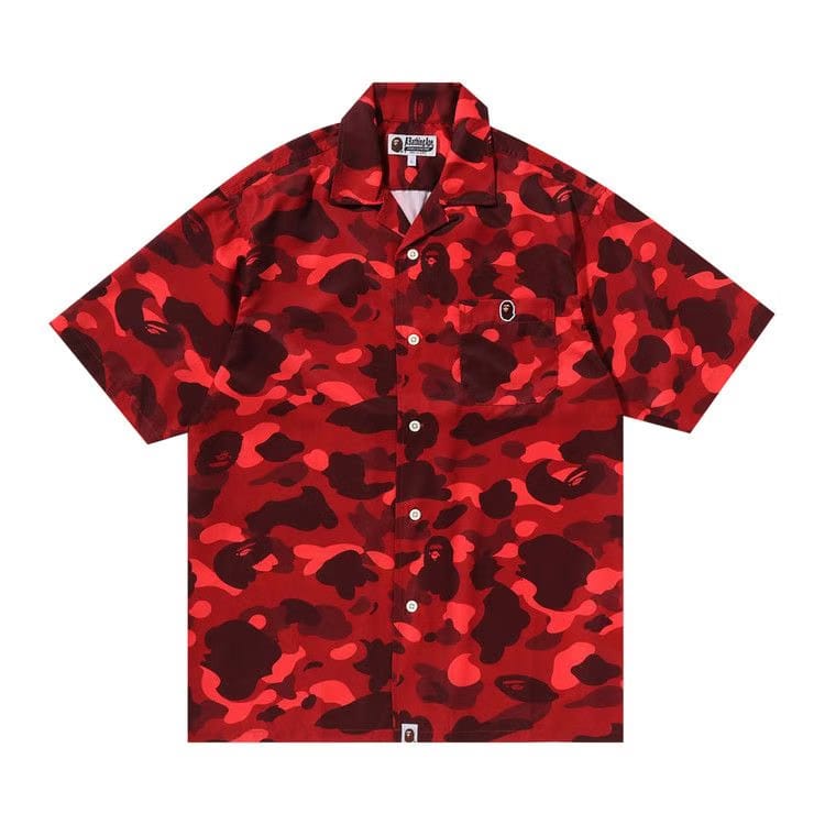 BAPE Color Camo Ape Head One Point Shirt Red