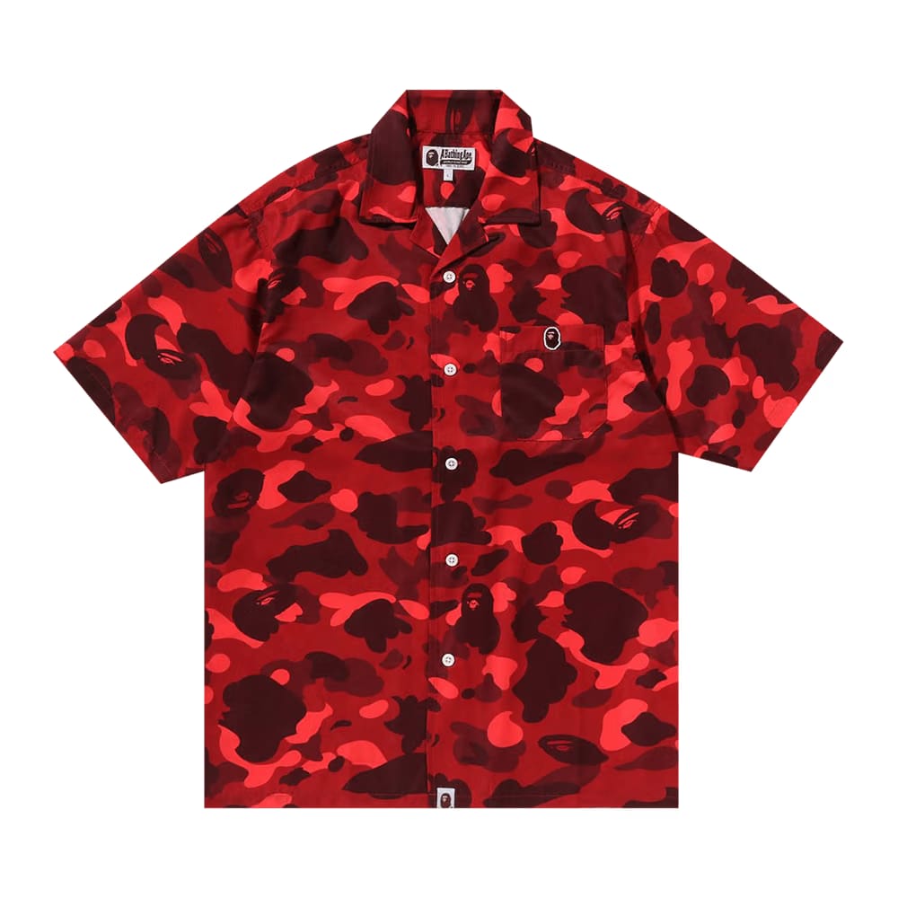BAPE Color Camo Ape Head One Point Shirt Red