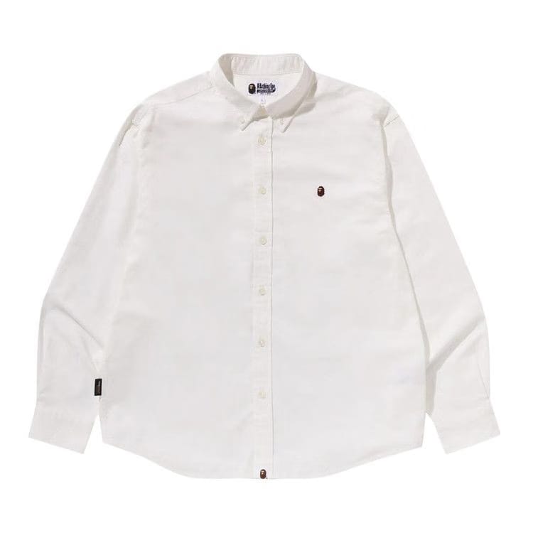 BAPE One Point Oxford Long-Sleeve Shirt White