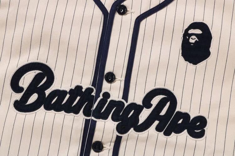BAPE A Bathing Ape Baseball Shirt Ivory