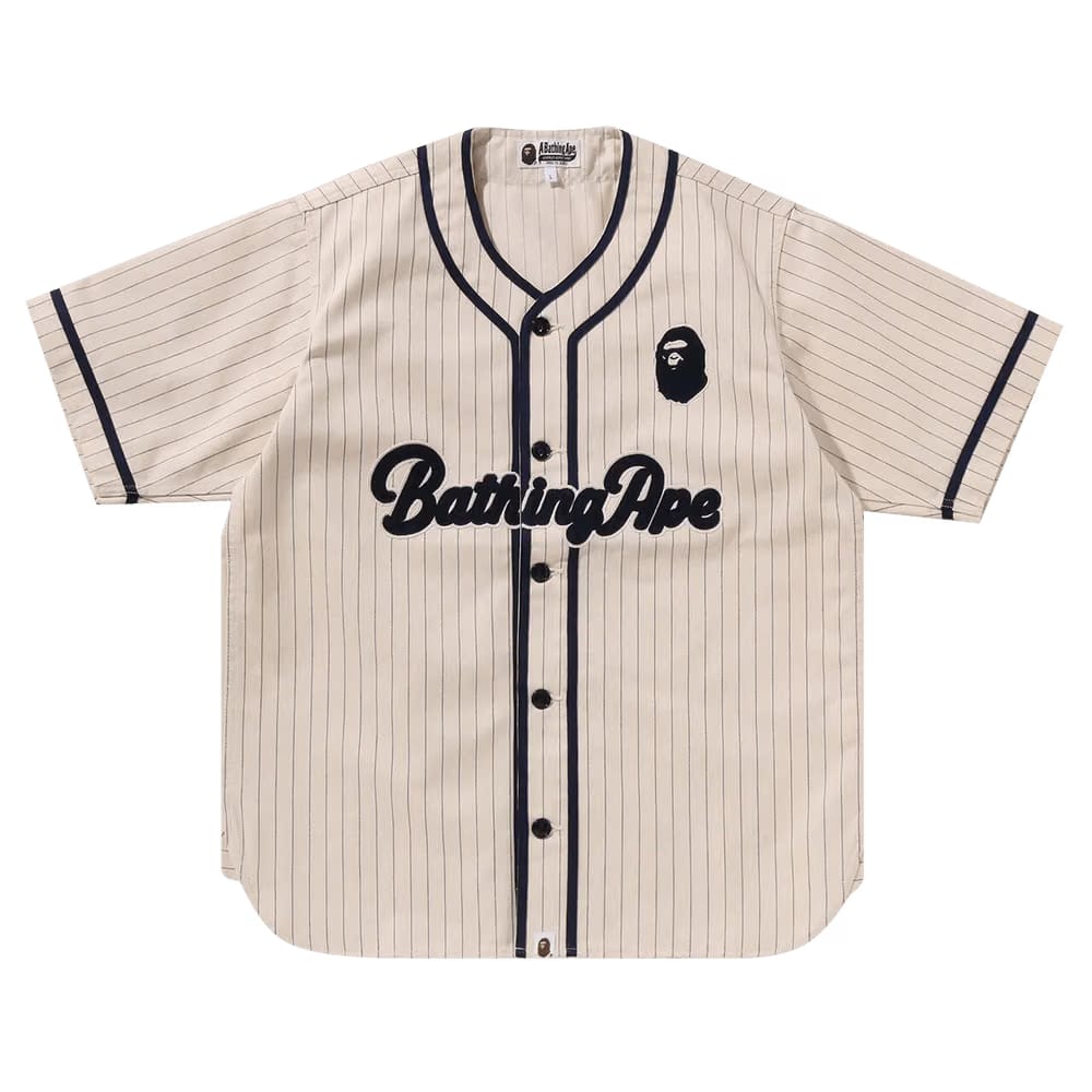 BAPE A Bathing Ape Baseball Shirt Ivory
