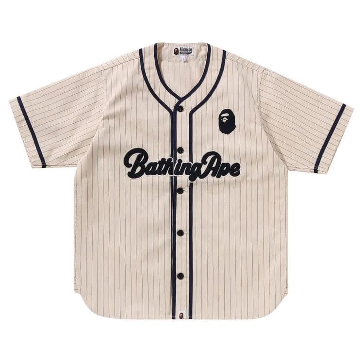 BAPE A Bathing Ape Baseball Shirt Ivory