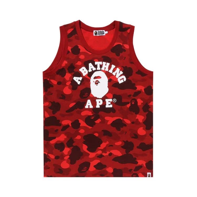 BAPE Color Camo College Tank Top Red