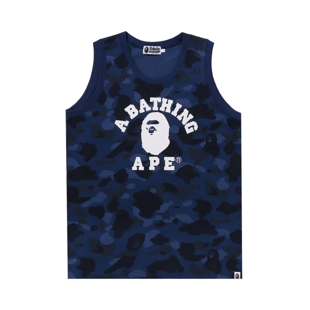 BAPE Color Camo College Tank Top Navy
