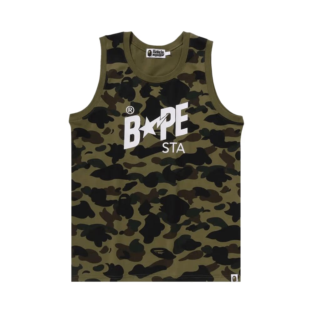BAPE 1st Camo Bape Sta Tank Top Green