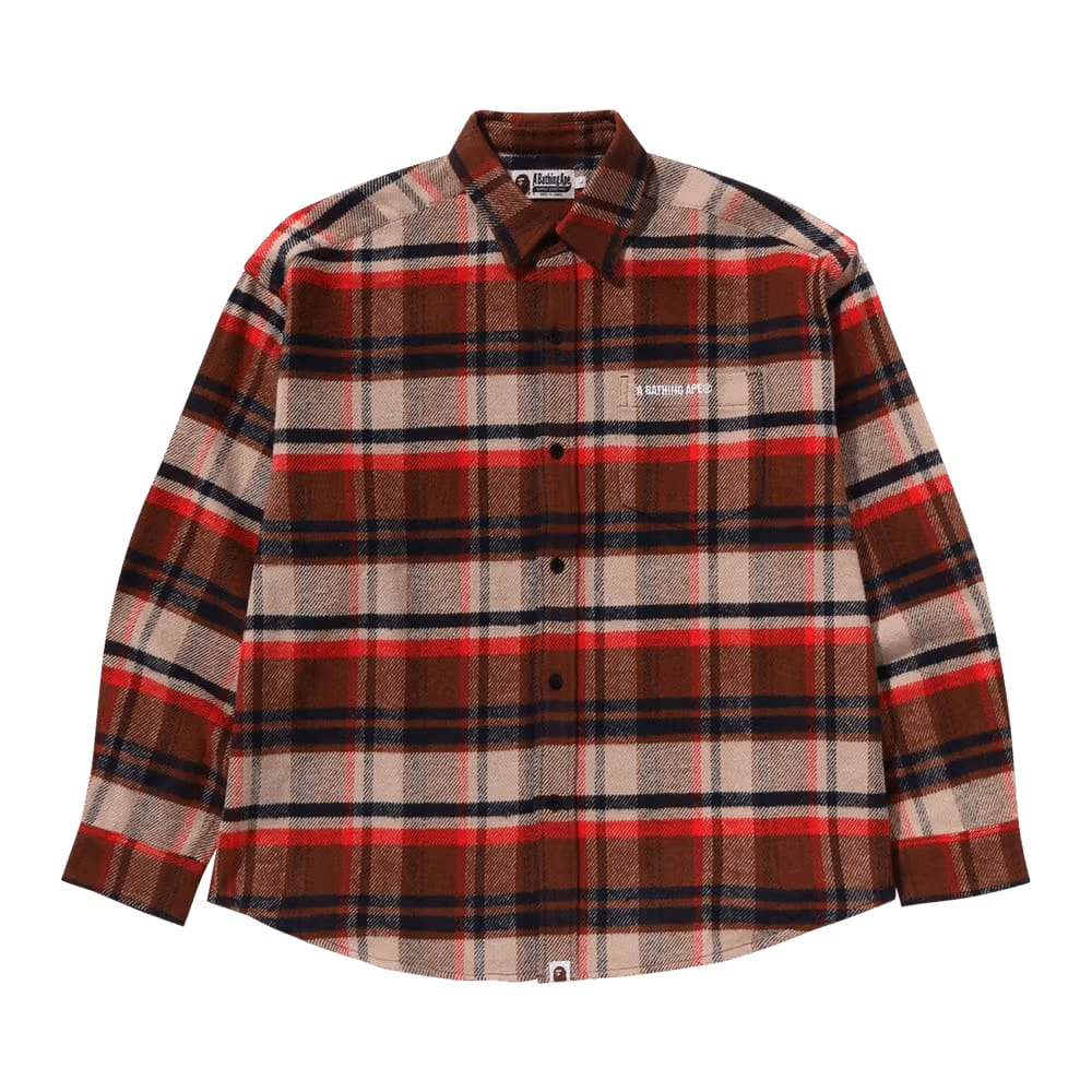 BAPE Check Flannel Shirt Red