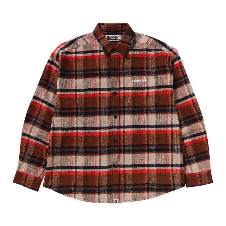 BAPE Check Flannel Shirt Red