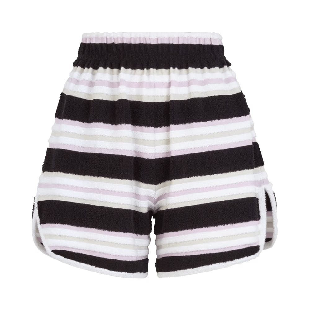 Fendi Striped Towel Stitch Shorts Black