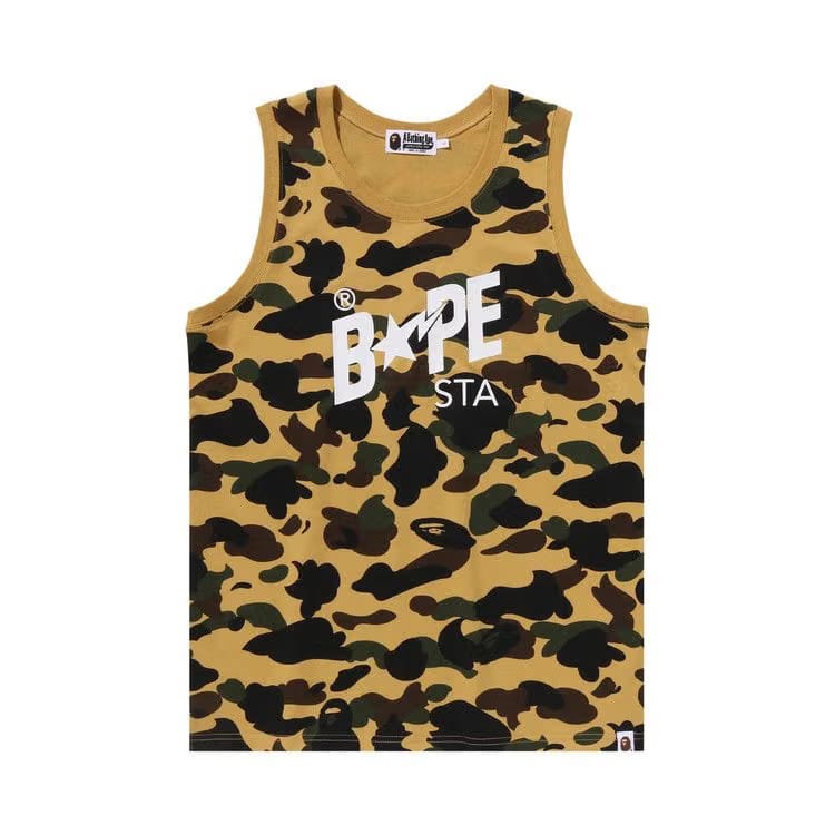 BAPE 1st Camo Bape Sta Tank Top Yellow
