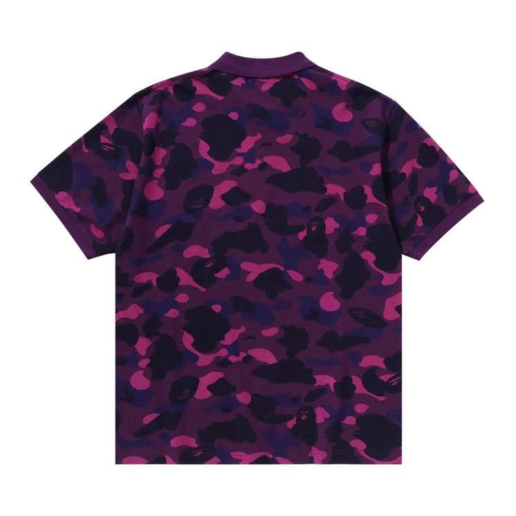 BAPE Color Camo Large Ape Head Relaxed Fit Polo Shirt Purple