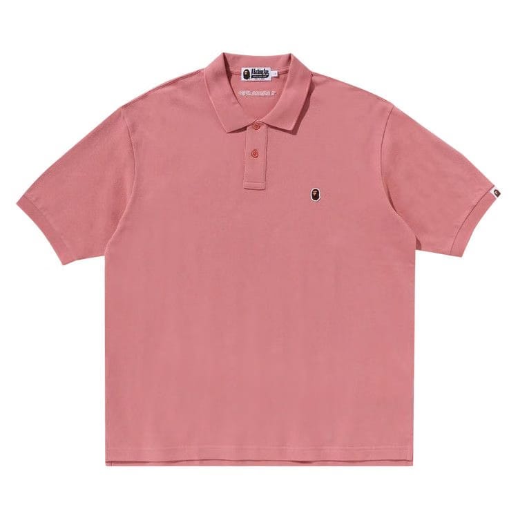 BAPE Ape Head One Point Polo Pink