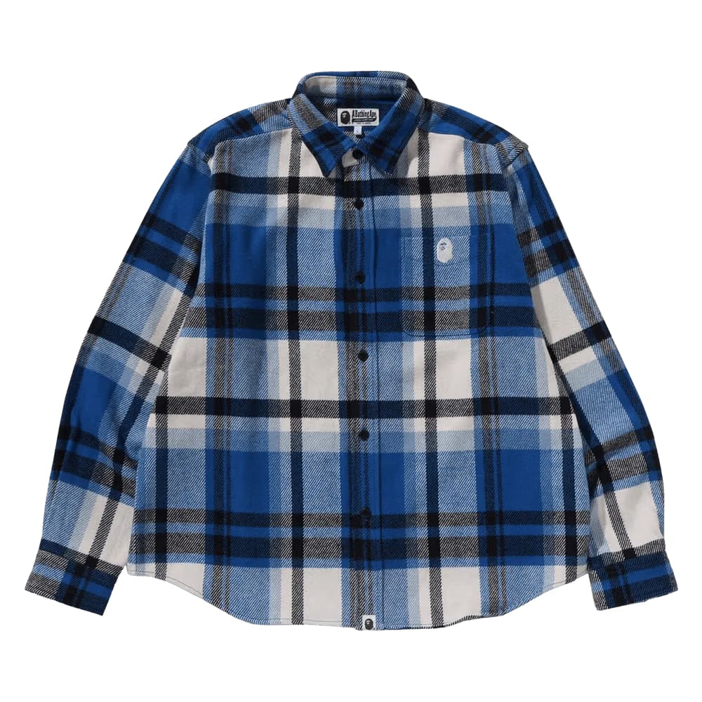 BAPE Check Relaxed Fit Shirt Blue