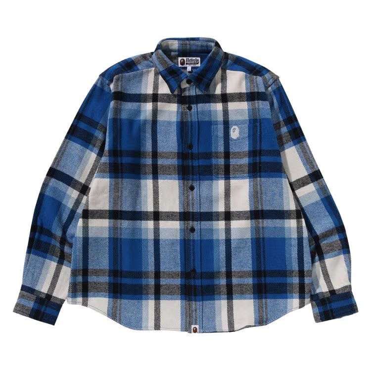 BAPE Check Relaxed Fit Shirt Blue
