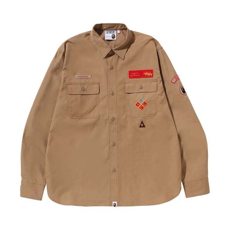 BAPE Boyscout Relaxed Fit Shirt Beige