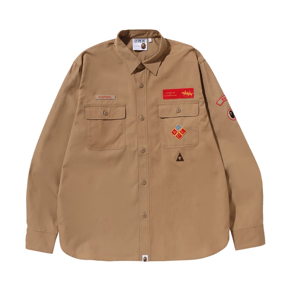 BAPE Boyscout Relaxed Fit Shirt Beige