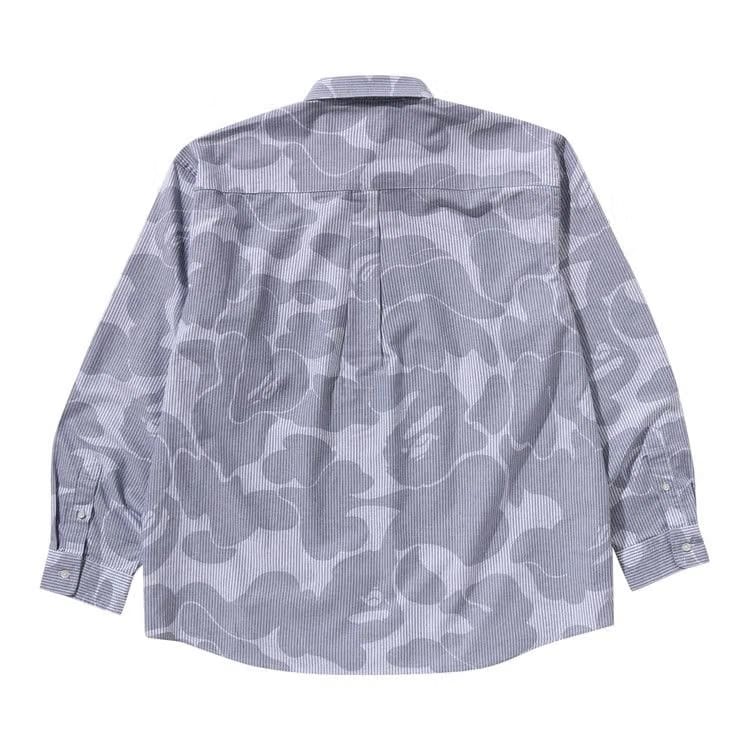 BAPE Stripe Camo Relaxed Fit Shirt Grey