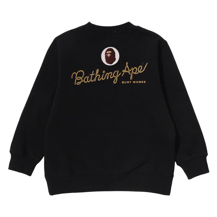 BAPE Kids Ape Rope Crewneck Sweatshirt Black