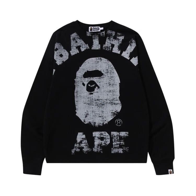 BAPE Big College Crewneck Black